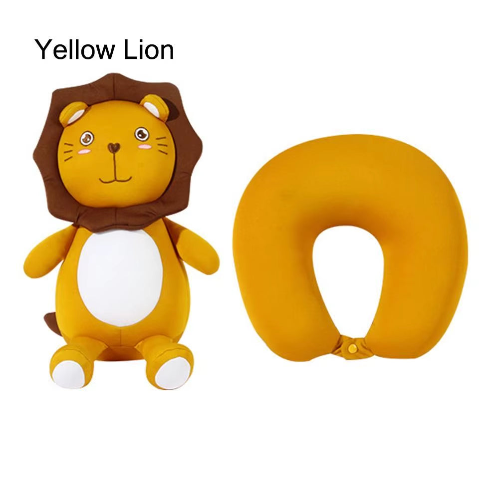 2 In-1 U-Shape Cute Penguin Neck Pillow Travel Neck Pillow Changable Cartoon Neck Pillow for Camping Hiking