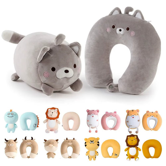 2 In-1 U-Shape Cute Penguin Neck Pillow Travel Neck Pillow Changable Cartoon Neck Pillow for Camping Hiking
