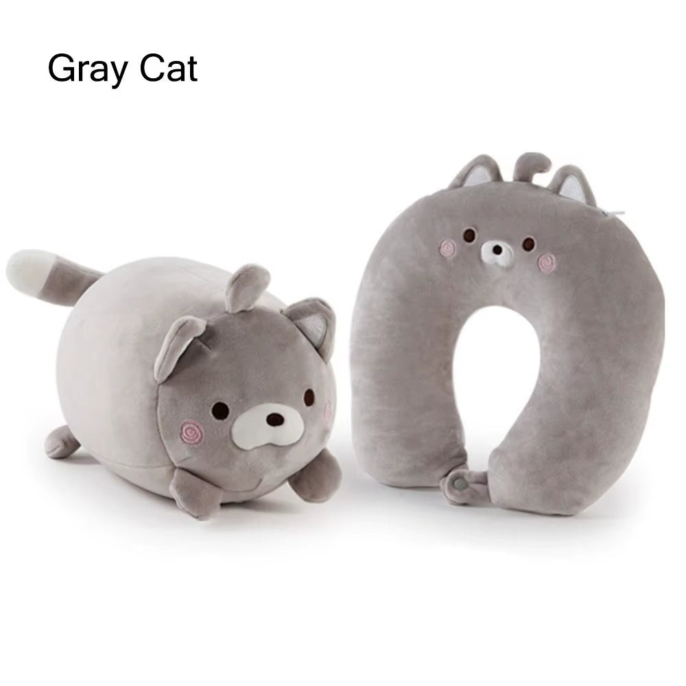 2 In-1 U-Shape Cute Penguin Neck Pillow Travel Neck Pillow Changable Cartoon Neck Pillow for Camping Hiking