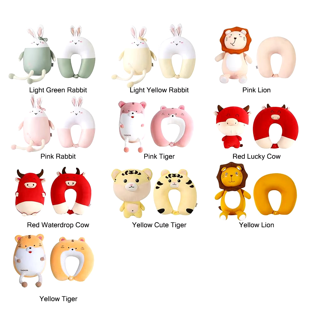 2 In-1 U-Shape Cute Penguin Neck Pillow Travel Neck Pillow Changable Cartoon Neck Pillow for Camping Hiking