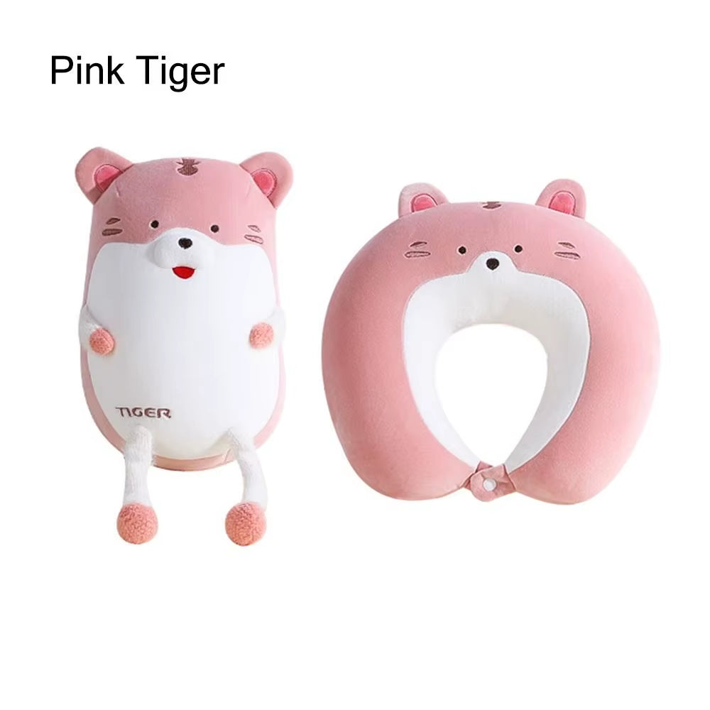 2 In-1 U-Shape Cute Penguin Neck Pillow Travel Neck Pillow Changable Cartoon Neck Pillow for Camping Hiking