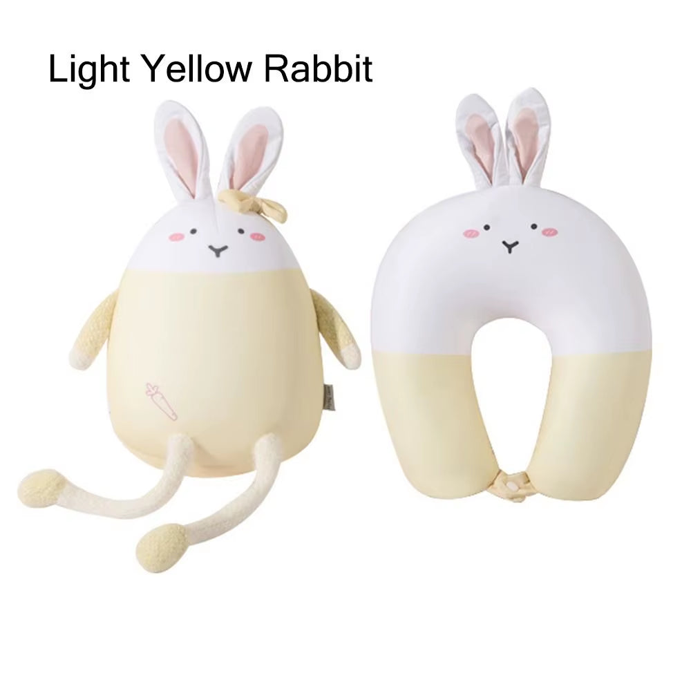 2 In-1 U-Shape Cute Penguin Neck Pillow Travel Neck Pillow Changable Cartoon Neck Pillow for Camping Hiking