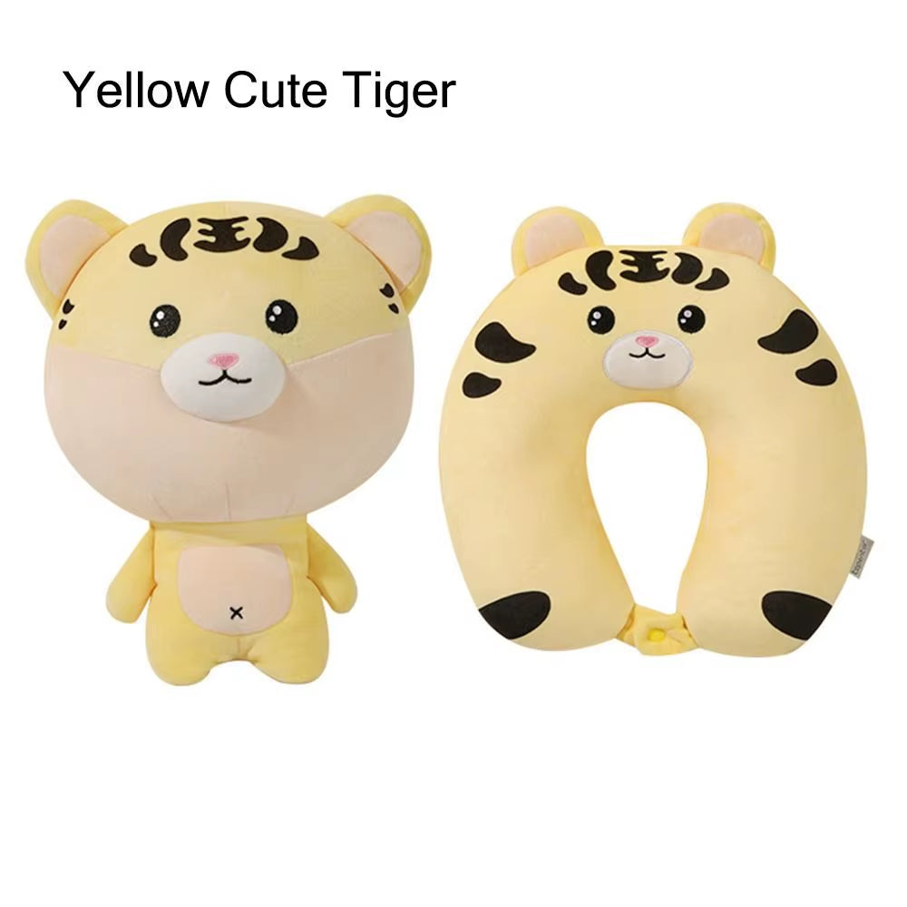 2 In-1 U-Shape Cute Penguin Neck Pillow Travel Neck Pillow Changable Cartoon Neck Pillow for Camping Hiking